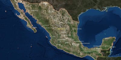 Satelite mapa Mexikon