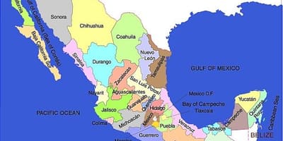 Estatu batuak, Mexiko mapa