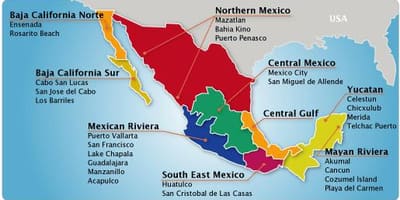 Mapa mexikoko riviera