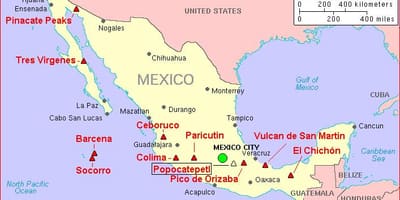 Mapa Mexikoko sumendi