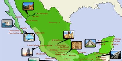 Turismo mapa Mexikon