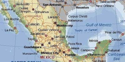 Mapa Mexikon hondakinak