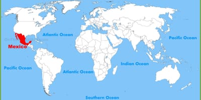 Mexikoko munduko mapa