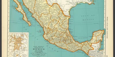 Vintage mapa Mexikon